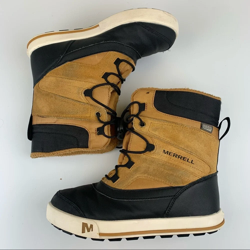 Merrell Snow Bank Boots 2.0 Waterproof Insulated Brown Quicklace Youth 2 - Picture 4 of 8